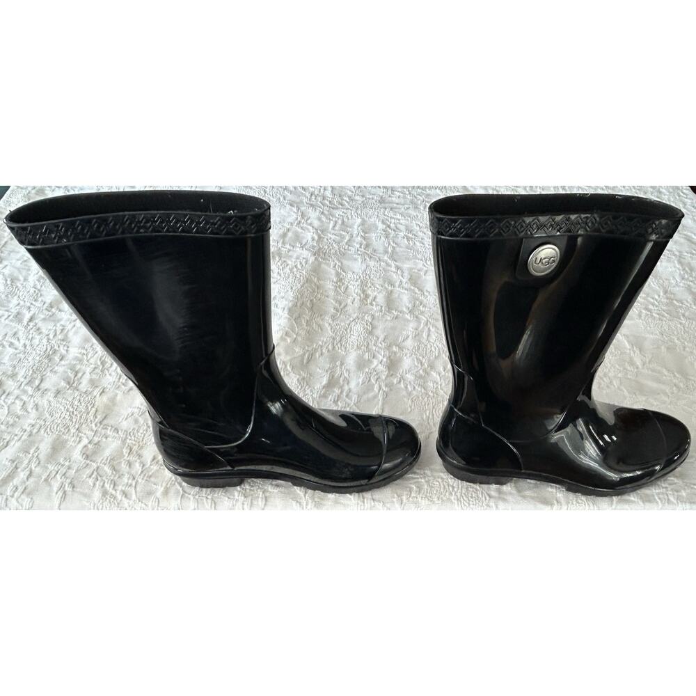 Ugg Women's Sienna Waterproof Rain Boots in Black size 8 - Picture 5 of 8